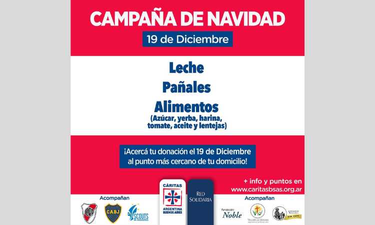 Campaña solidaria de Navidad en Buenos Aires