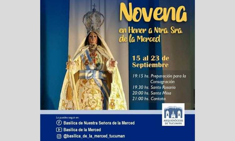 Con una procesión inició la novena a Nuestra Señora de la Merced