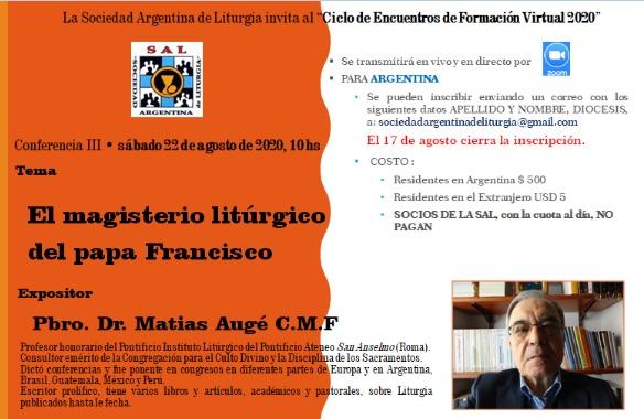 Conferencia: "El magisterio litúrgico del papa Francisco"