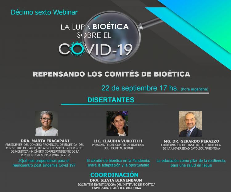 UCA: Nuevo webinar "Repensando los comités de bioética"