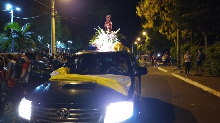 Los jóvenes peregrinaron al santuario de Santa María del Yguazú