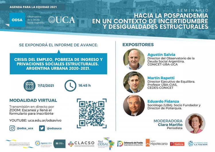 ODSA UCA: Crisis del empleo, pobreza de ingreso y privaciones sociales estructurales