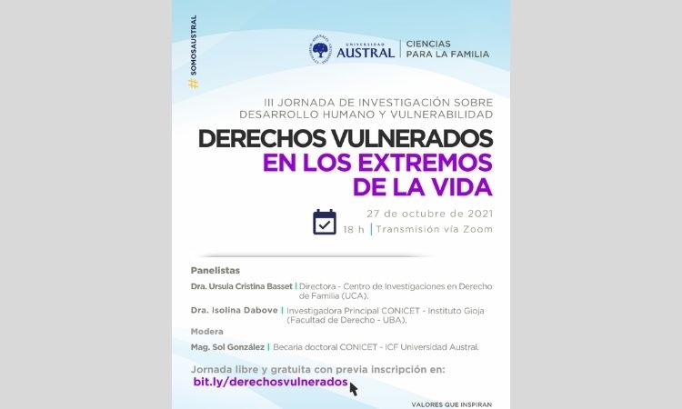 Se hará la lll Jornada de Investigación sobre Desarrollo Humano y Vulnerabilidad