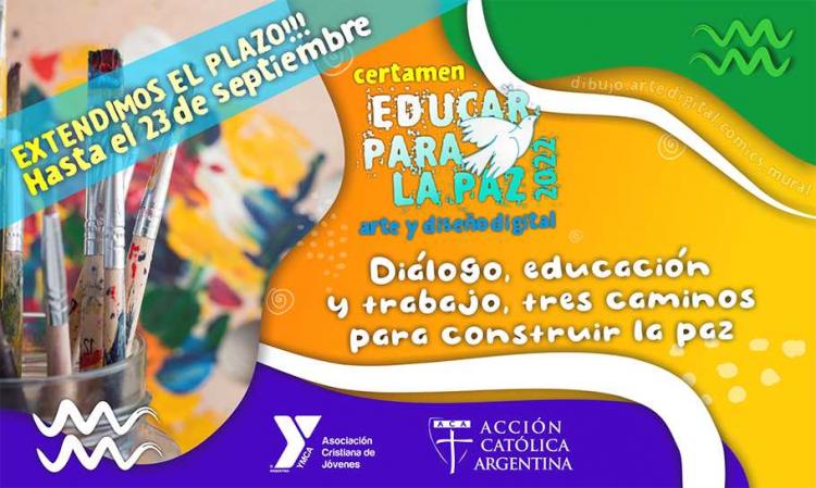 Amplían el plazo para participar del certamen de arte y diseño "Educar para la paz"