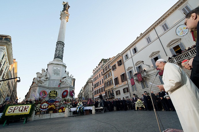 Roma: el Papa participará del homenaje a la Inmaculada en la Plaza España