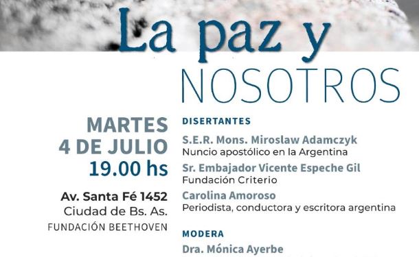 Convocan al encuentro "La paz y nosotros" en Buenos Aires