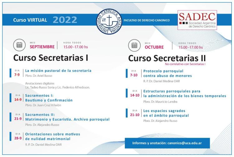 Dos cursos virtuales para secretarias parroquiales