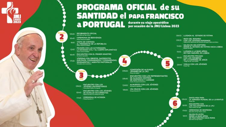 JMJ Lisboa 2023: confirmación del programa oficial de la visita del Papa