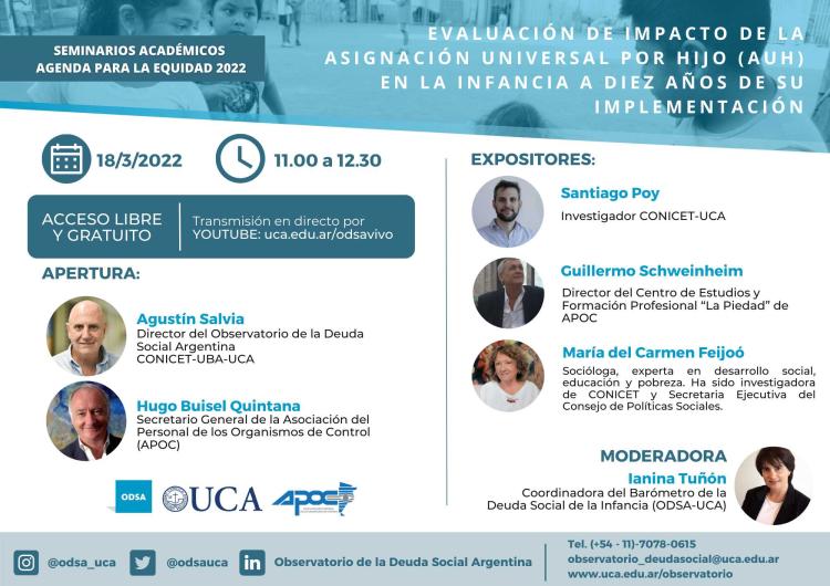 ODSA UCA: Evaluación del impacto de la AUH a 10 años de su instrumentación