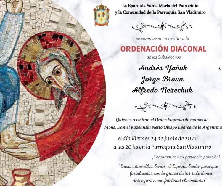 Ordenación diaconal de la eparquía greco católica ucraniana en Posadas