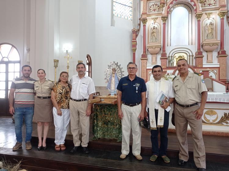 Visita histórica de la Virgen Malvinera a la diócesis de Santo Tomé